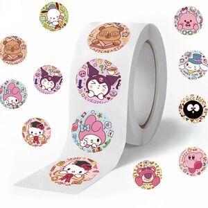 500pcs/Roll Cartoon Stickers Kawaii Kuromi Melody Hello Kitty